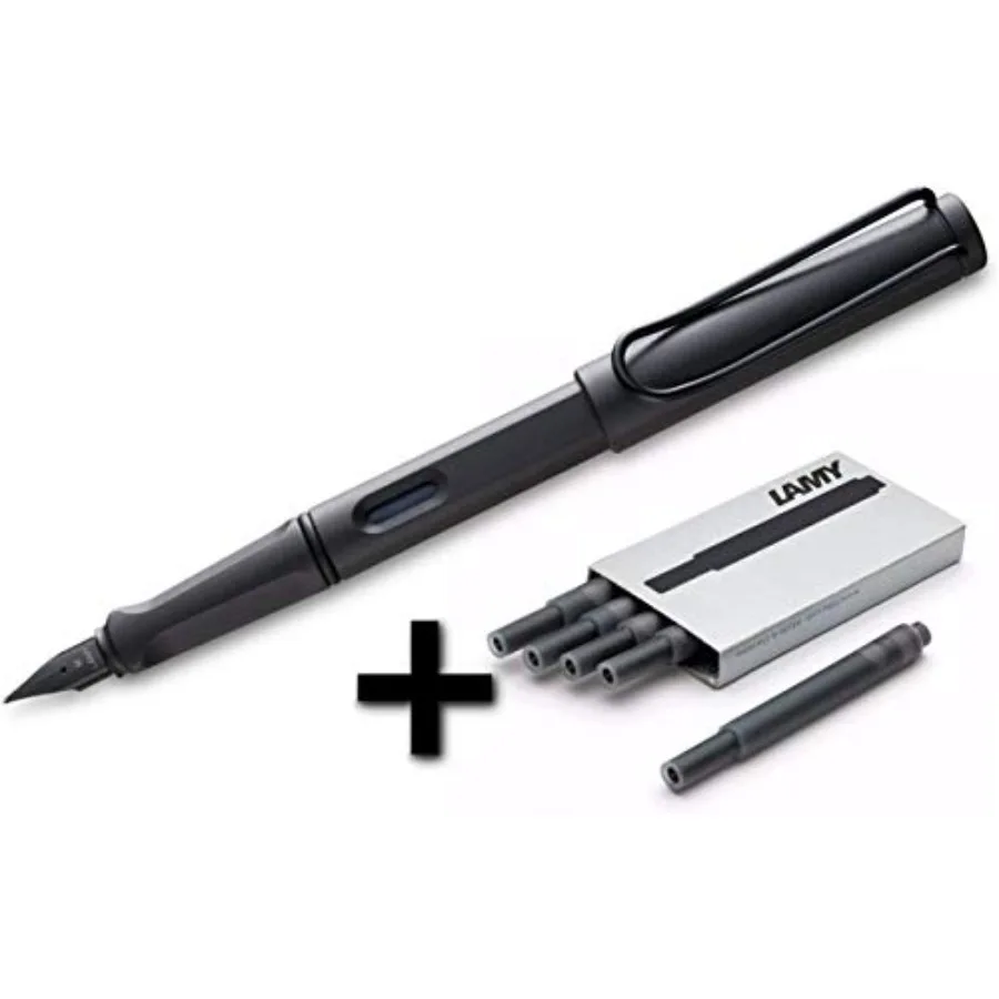 

Перьевая ручка Safari 17F Umber + 5 черных чернильных картриджей (1203886)