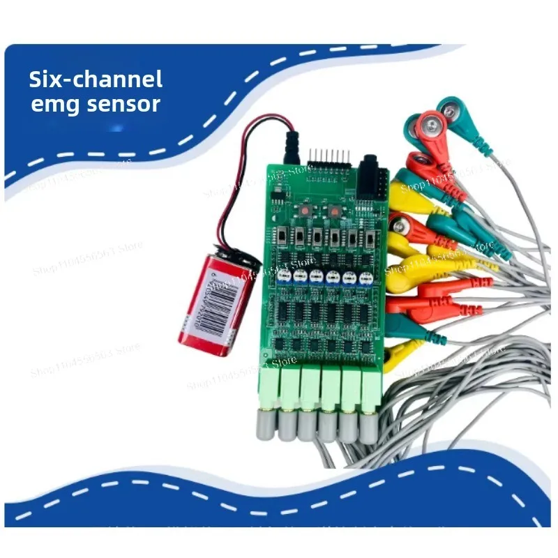 6-Channel EMG Muscle Signal Sensor Module for Robot Hand Control, Myoelectric Detection & Human-Machine Interaction