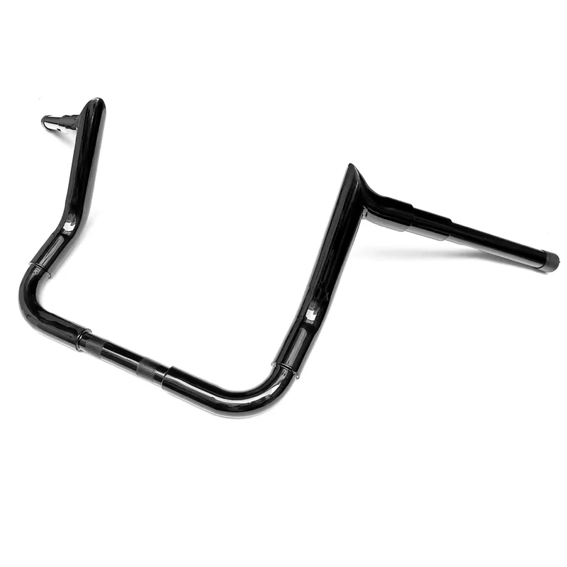 

Gloss black and Chrome Bagger Bar 12” Ape 1.5inch Big Hangers Handlebars Compatible for 1996-2023 Harley Touring Electra Glide