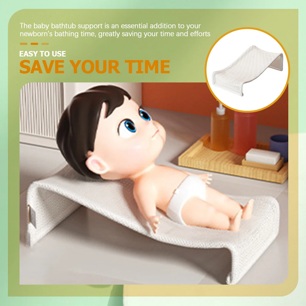 

Bath Support Net Infant Seat Mat White Carbon Steel Tub Bath Pad Cushion Mat Seat Support Toddler Shower
