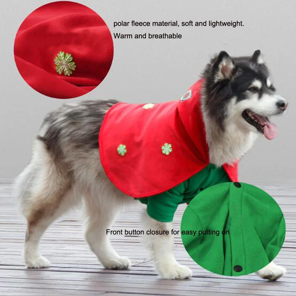 Christmas Dog Costume Clothes Pet Xmas Cat Santa Cape With Santa Hat Party Cosplay Dress Poncho For Cats Small Medium Large Dog