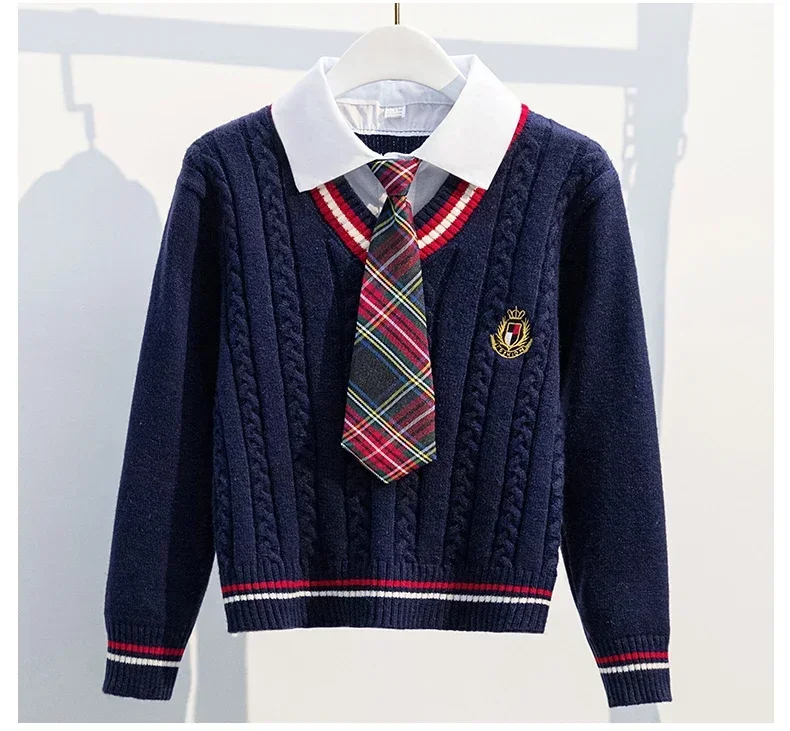 Girls School Uniform Clothes Children Sets Kids Clothing Spring Autumn School Clothes Children\'s Top and Bottom Clothes Set