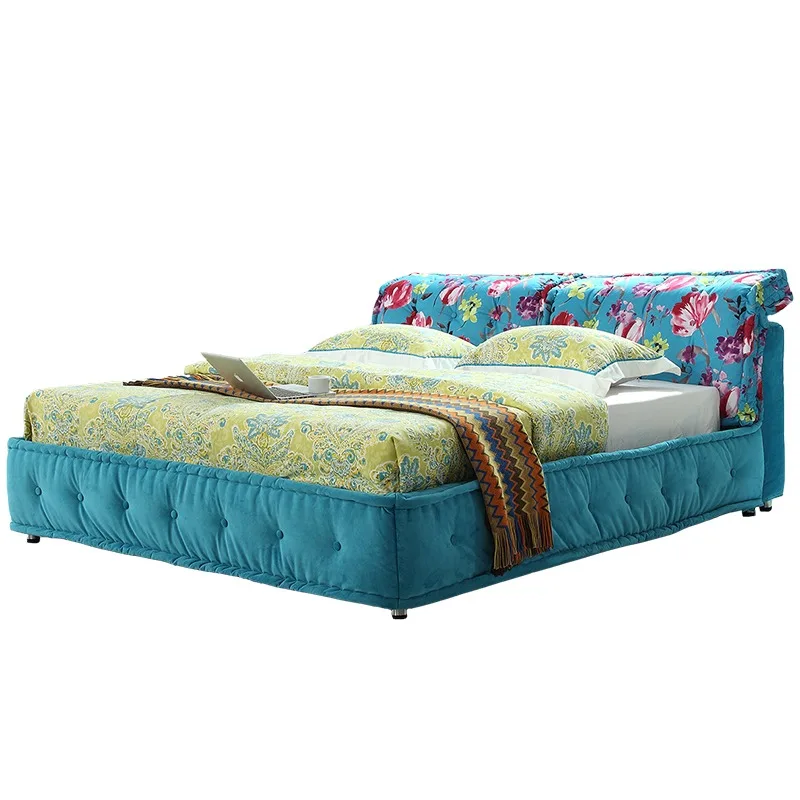 

Тканевая кровать, двуспальная, 1,8 м, свадебная, современная и простая, полностью разобранная и стираная тканевая кровать, мягкая кровать с пневматическим хранилищем