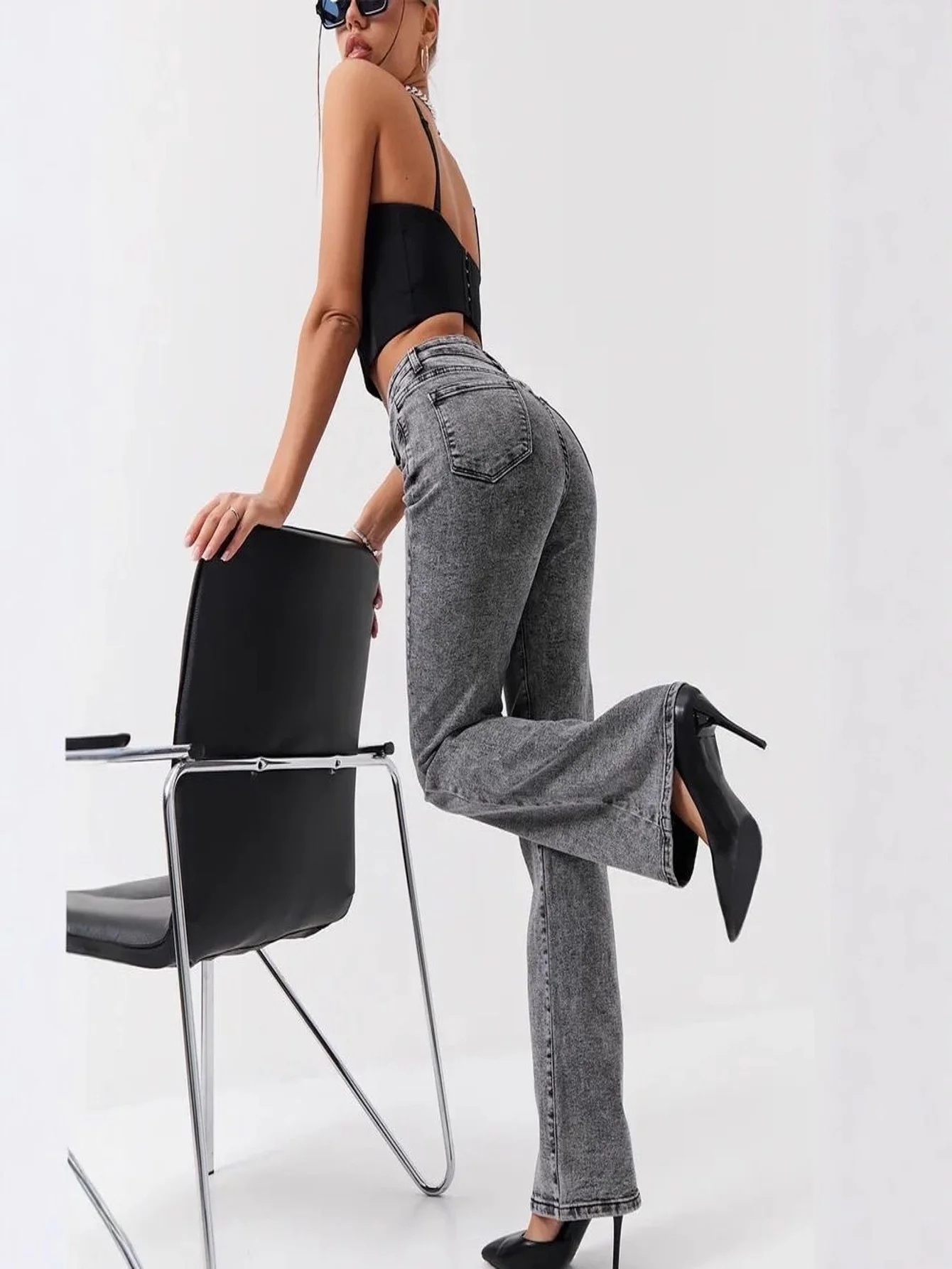 

Серые обтягивающие джинсы для мужчин Drip Original Y2k, унисекс, модные, повседневные, без аксессуаров и ремней.