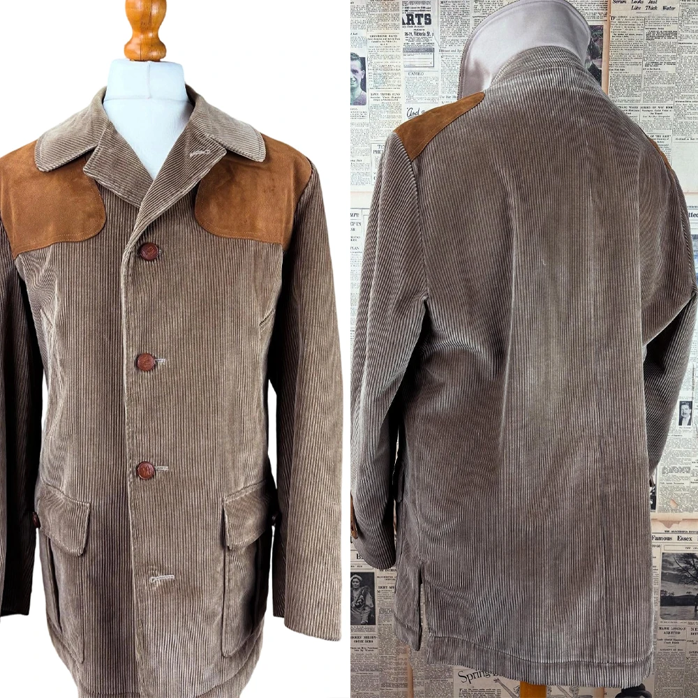 

Corduroy Leisure Men Suit Coat Notched Lapel Single Breasted Tuxedos Blazer For Wedding Slim Fit Clothing Only Jacket Customized