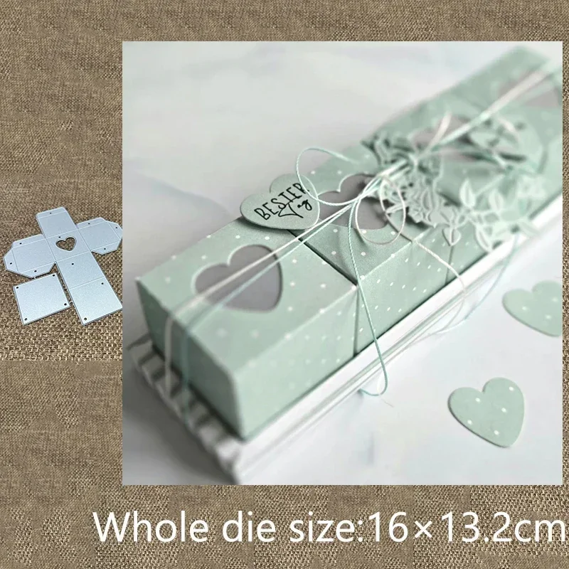 

Новый дизайн, металлическая вырубная форма-трафарет для декора коробок в форме сердца, для скрапбукинга, вырезания, тиснения, для альбомов, бумажных открыток и поделок