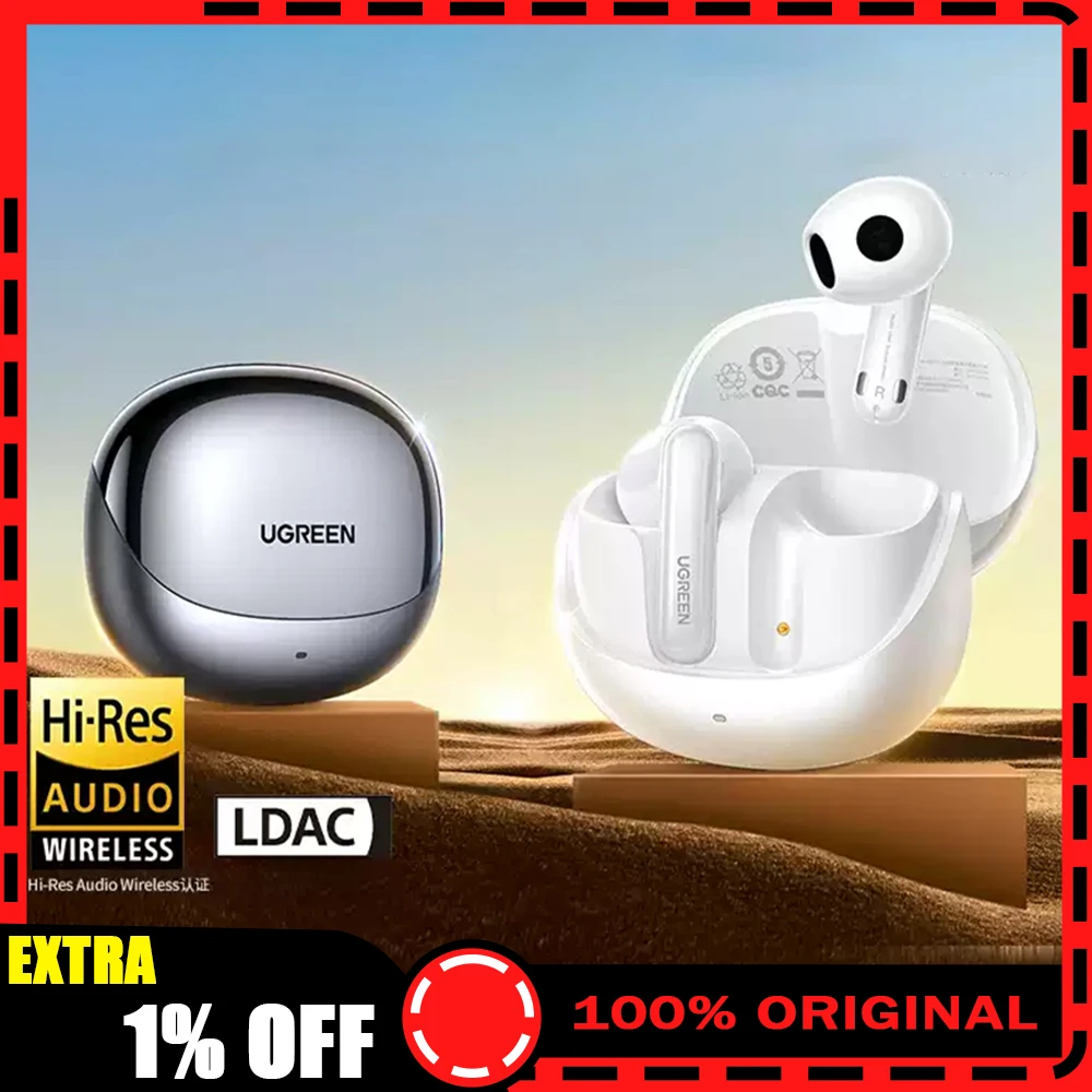 Ugreen H6 Pro Adaptive Active Noise Cancelling Earbuds Ldac Hi-Res Audio Wireless Bluetooth Earphones Headphones Headset