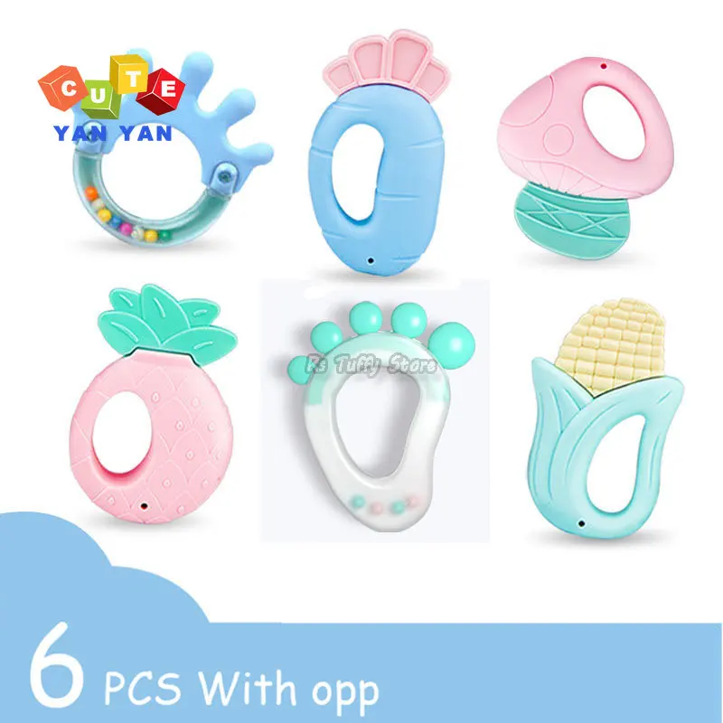 Baby Rattle 0-12 Months Newborn Soft Bell Teethers Hand Shaking Crib Mobile Ring Educational Parish Toy For Children Set Gifts