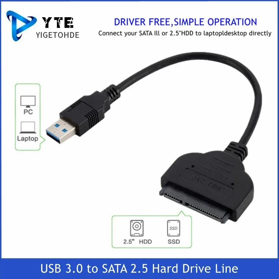 

YIGETOHDE USB SATA 3 Cable Sata To USB 3.0 Adapter UP To 6 Gbps Support 2.5 Inch External SSD HDD Hard Drive 22 Pin Sata III 2.0