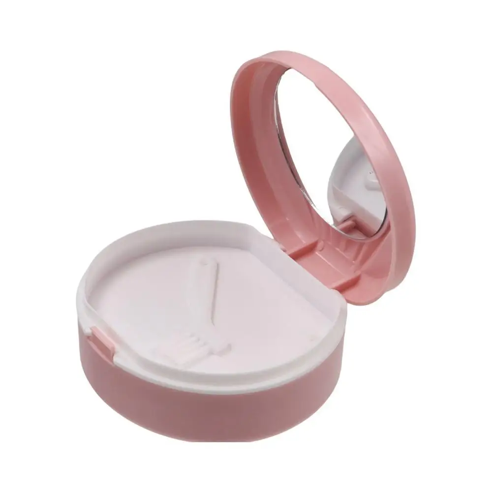 

Double Layer Orthodontic Retainer Case Shell Shaped Mouthguard Denture Bath Storage Box Soaking with Mirror