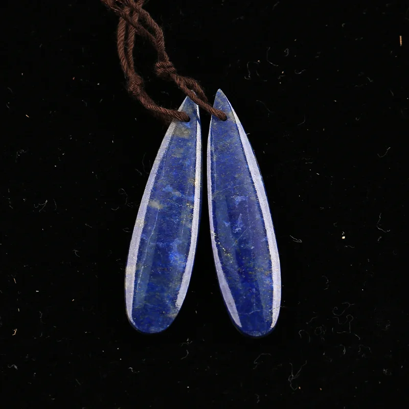 B&F Lapis Lazuli Earring Beads for Jewelry Making, Handmade Natural stones beads, Stones for jewelry Making Supplies