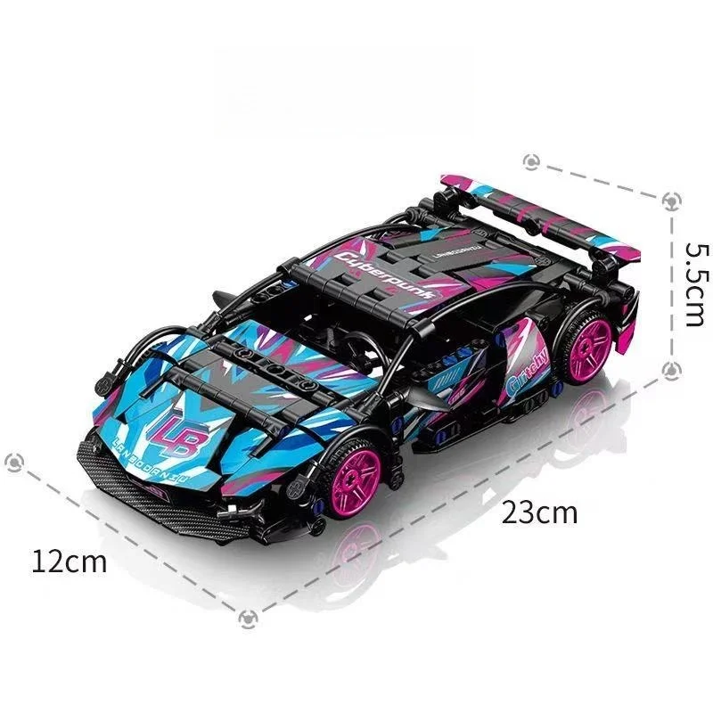 Modelo de ensamblaje de bloques de construcción de automóviles deportivos: recoger adornos para el hogar, el regalo de cumpleaños perfecto para los sueños de los niños