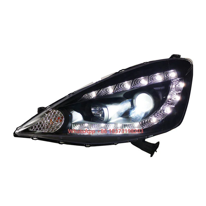 

Car Headlight for Honda Fit Headlights Assembly 2008-2010 Modified LED DRLs Turn Signals Lens Xenon Lights GE8