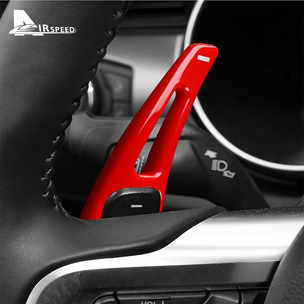 Carbon Fiber Style TOP ABS For Ford Mustang 2015 2016 2017 2018 2019 2020 2021 2022 2023 Car Steering Wheel Paddle Shifter Cover