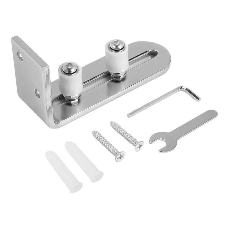 

A63K-Современная хромированная направляющая для раздвижной двери сарая, шарикоподшипники, регулируемая система настенного крепления на роликах для дверей всех размеров