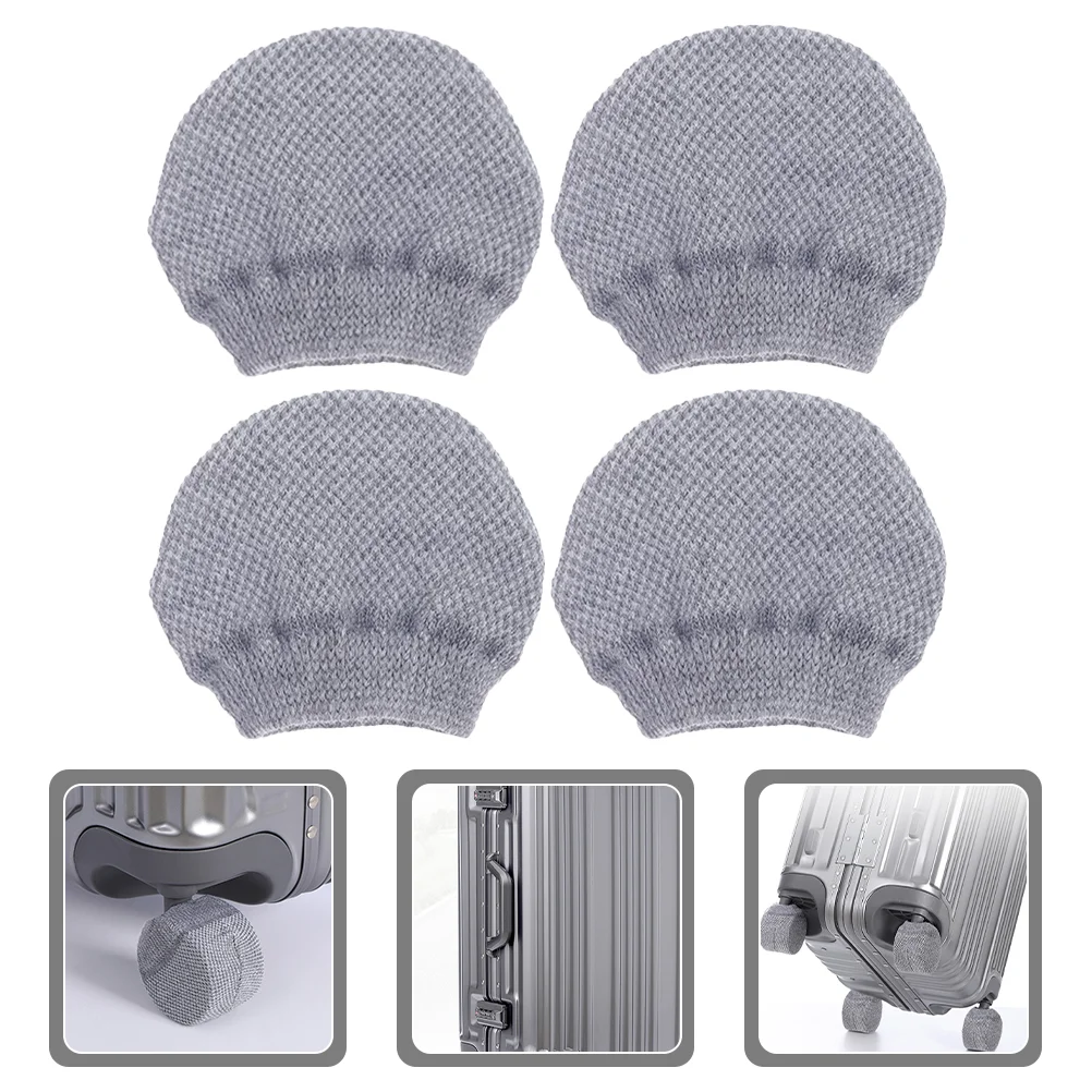 

4 Pcs Trolley Case Wheel Cover Chair Foot Sleeves Leg Pads Table Feet Floor Protectors Limiter Polyetser Polyester Tips