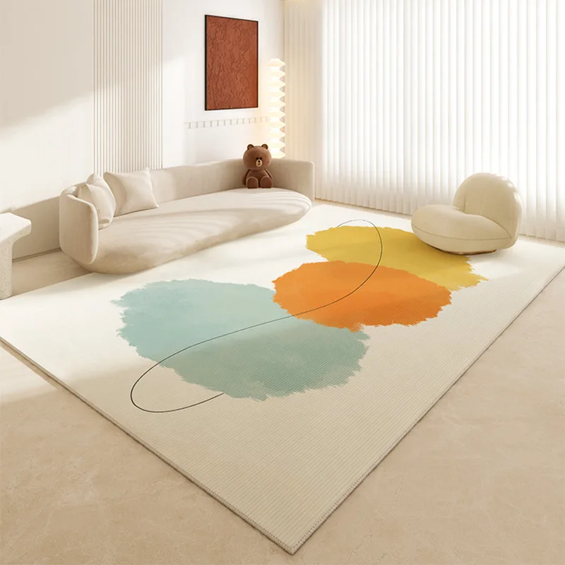 

VIKAMA Minimalist Stripes Living Room Rug Sofa Coffee Table Throw Thickened Carpet for Home Bedroom Decor