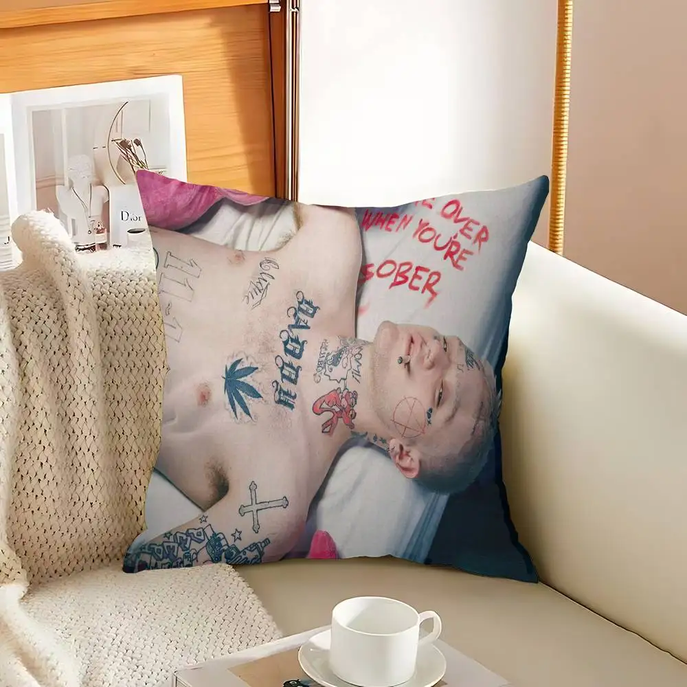 Funda de cojín de rapero Lil P-Peep, almohada decorativa para sofá, funda decorativa para el hogar, fundas de almohada