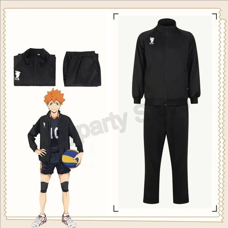 

Аниме Haikyuu, куртка для косплея, черная спортивная одежда Karasuno, школьная форма для волейбольного клуба, костюмы, пальто, куртка