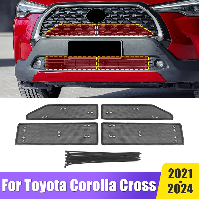 

For Toyota Corolla Cross 2021 2022 2023 2024 XG10 Hybrid Car Front Racing Grille Insect Screen Body Protection Cover Accessories