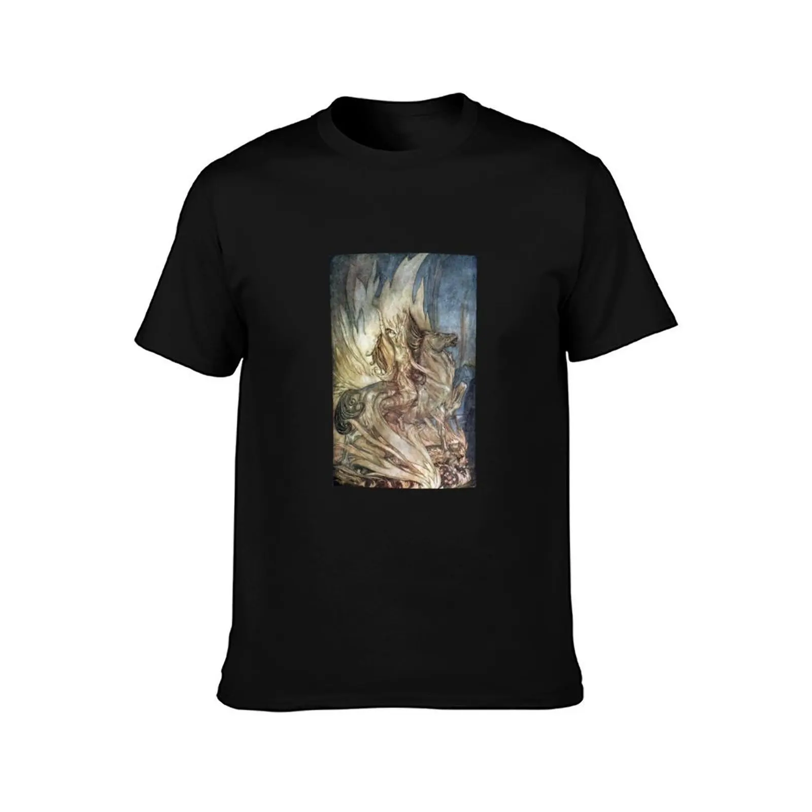 Twilight of the Gods - Brünnhilde leaps onto Siegfried's funeral pyre (Rackham) T-Shirt Comfort Stretch Tee Shirt T-Shirt
