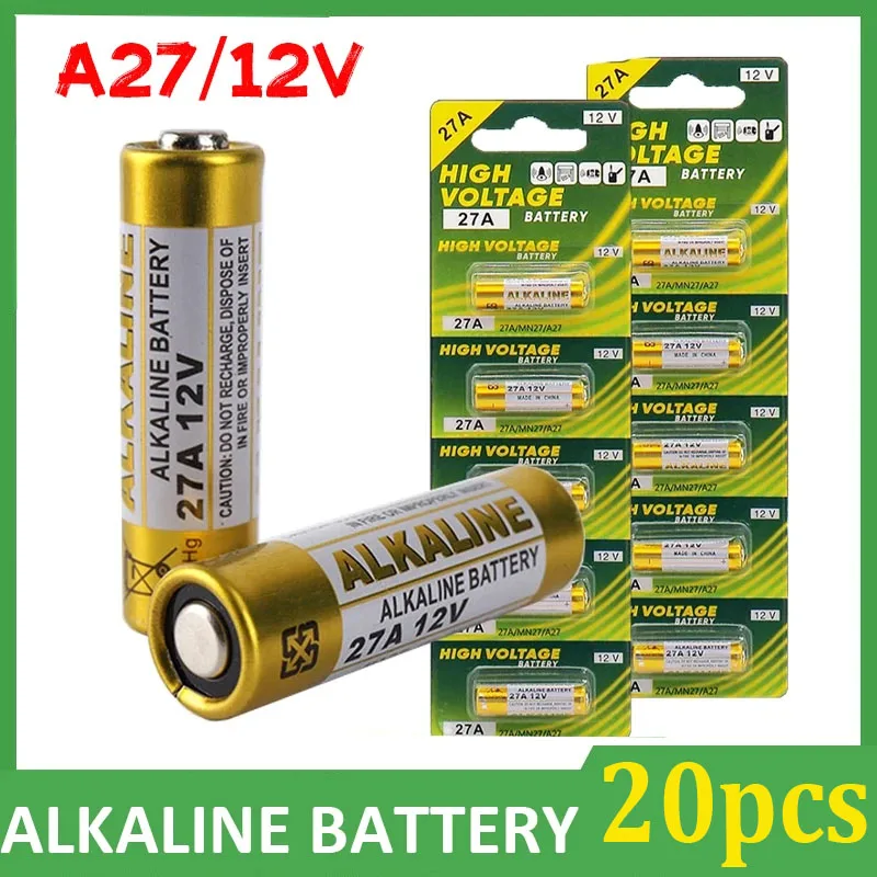 

20PCS alkaline batteries 12V A27 for car alarm remote control doorbell walkman dry battery G27A MN27 MS27 GP27A L828 V27GA R27A