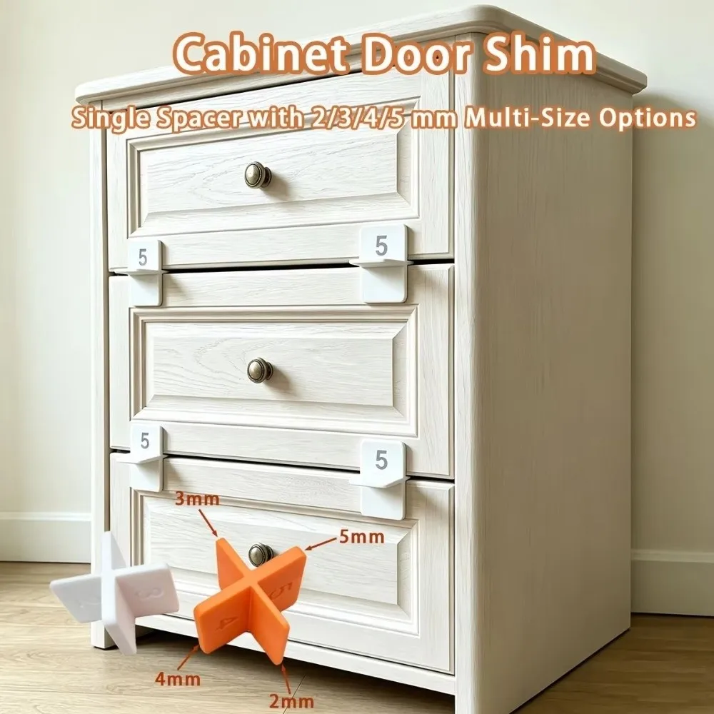 2pcs/4pcs 4-in-1 Drawer Spacer Set Includes 2/3/4/5mm Shims Drawer Repair Cabinet Door Spacers Woodworking Gasket Furniture