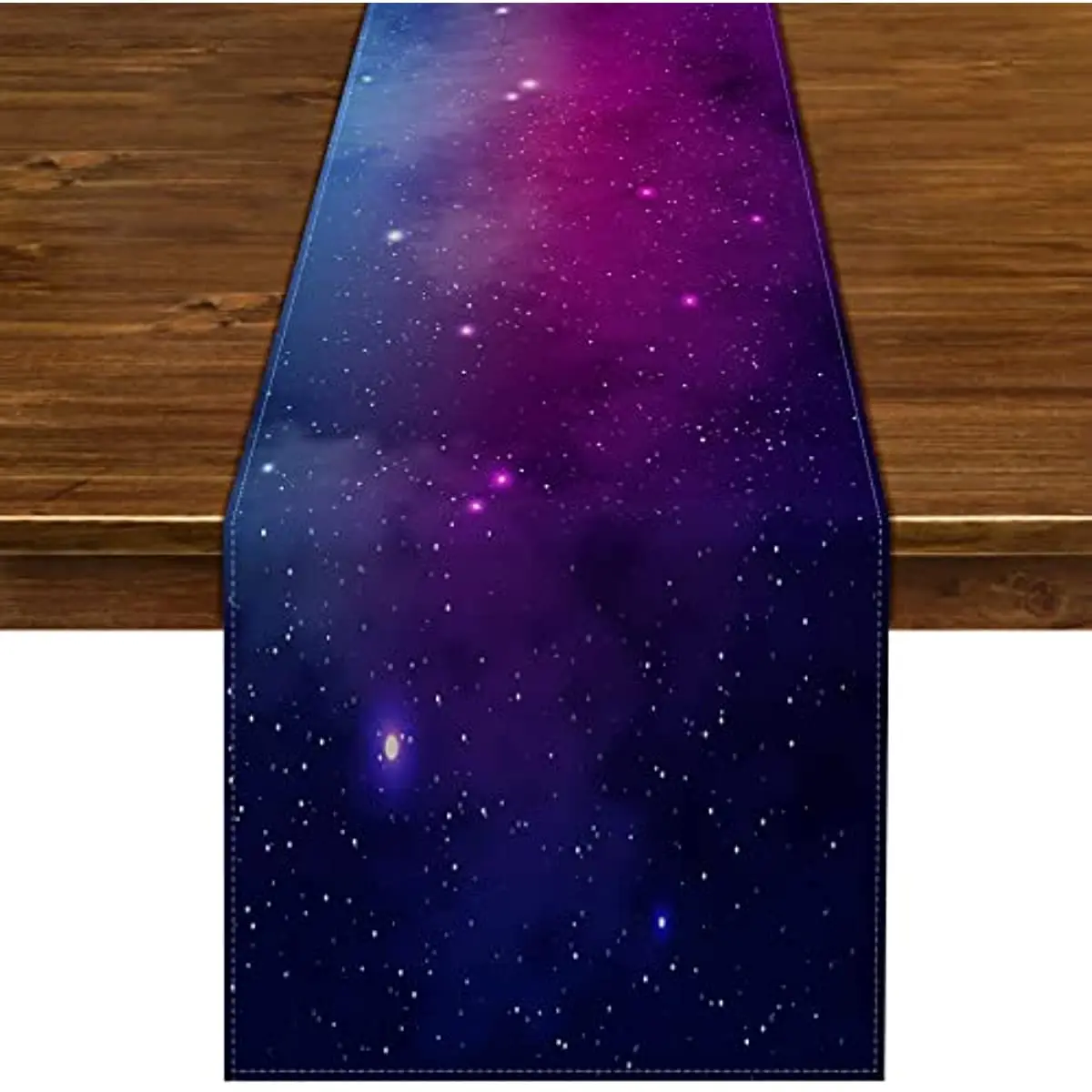 Linen Galaxy Table Runner for Kid Birthday Party Decorations Star Outer Space Starry Night Supply Dining Room Kitchen Home Decor