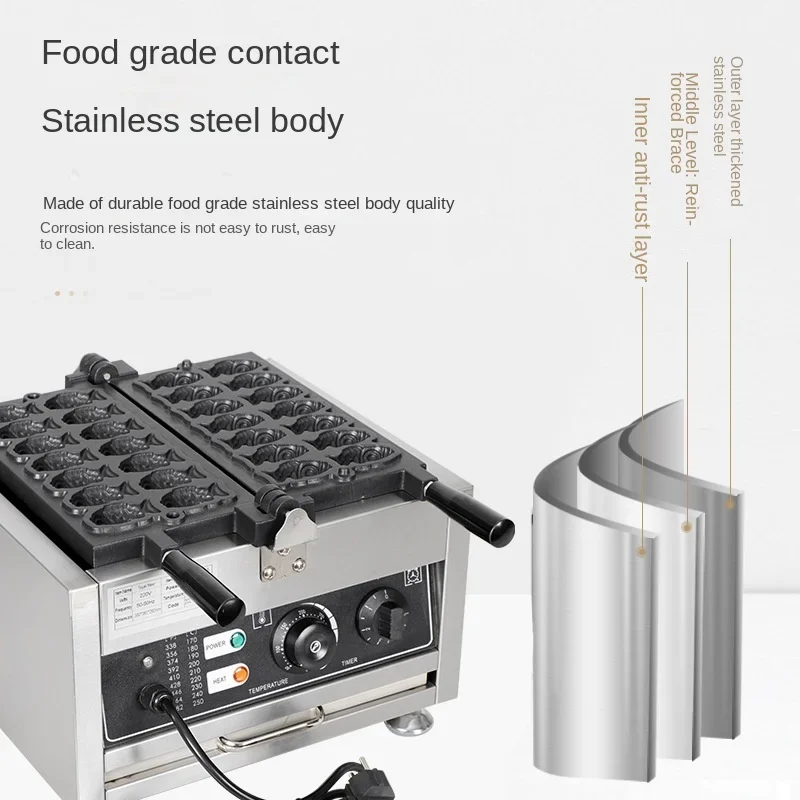 Commercial electric snapper burner 14 holes, mini waffle machine stall outlet 12 snapper burner