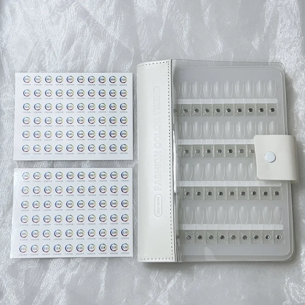

Магнитная книга-каталог для образцов лаков без узоров, со съемными листами, 120 цветов, с цифровой маркировкой, демонстрационная книга для образцов лаков