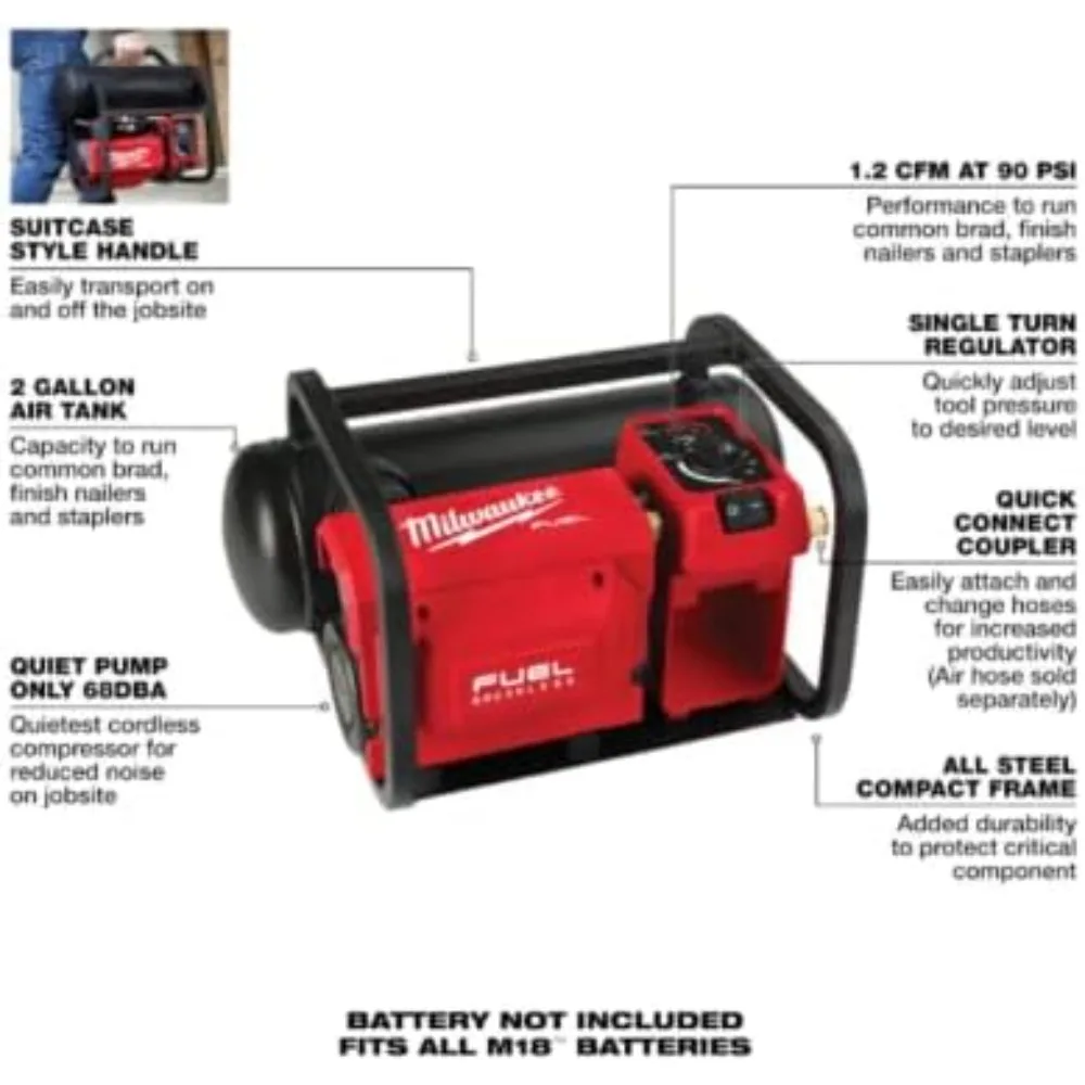 M18 FUEL 2 Gallon Compact Quiet Compressor