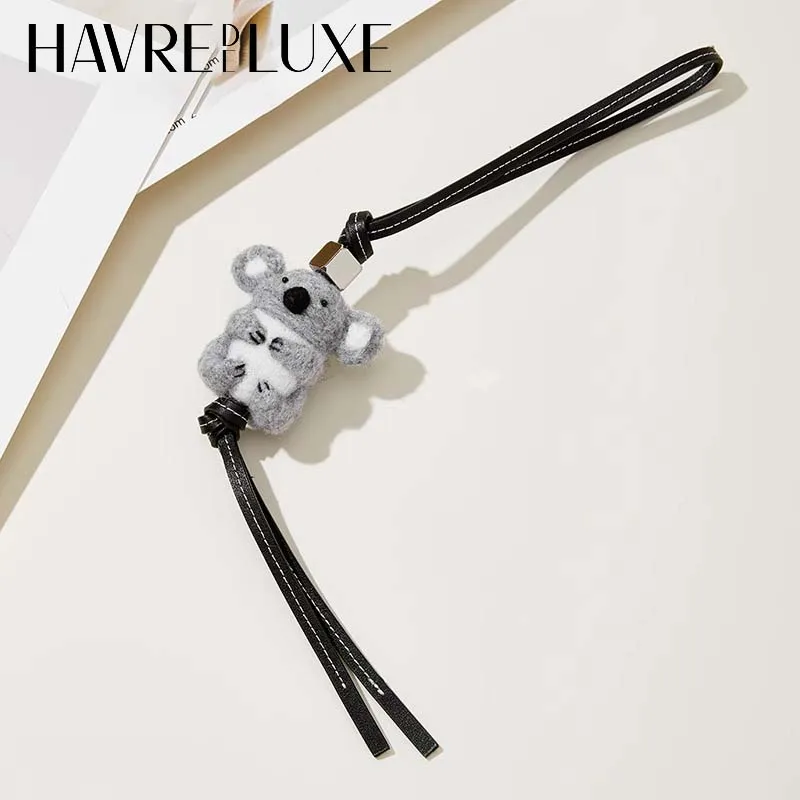 Bag Charm Wool Felt Chow Chow Corgi Capybara Koala Handmade Panda Totoro Animal Cute Doll Keychain Doll Bags Accessories