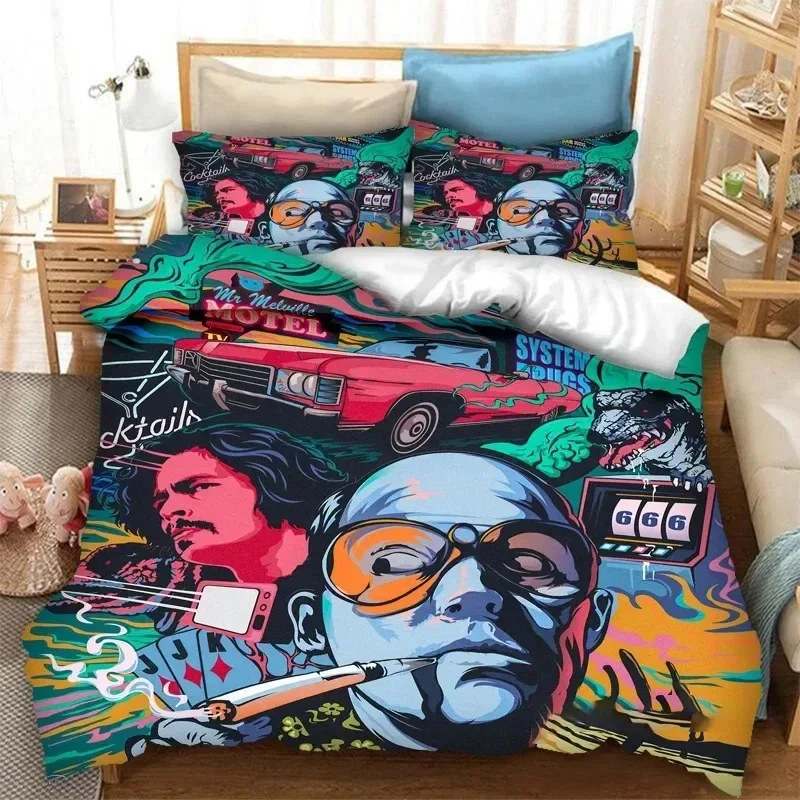 

3D Printed Fear And Loathing In Las Vegas Bedding Set Boys Girls Twin Queen Size Duvet Cover Pillowcase Bed Kids Adult