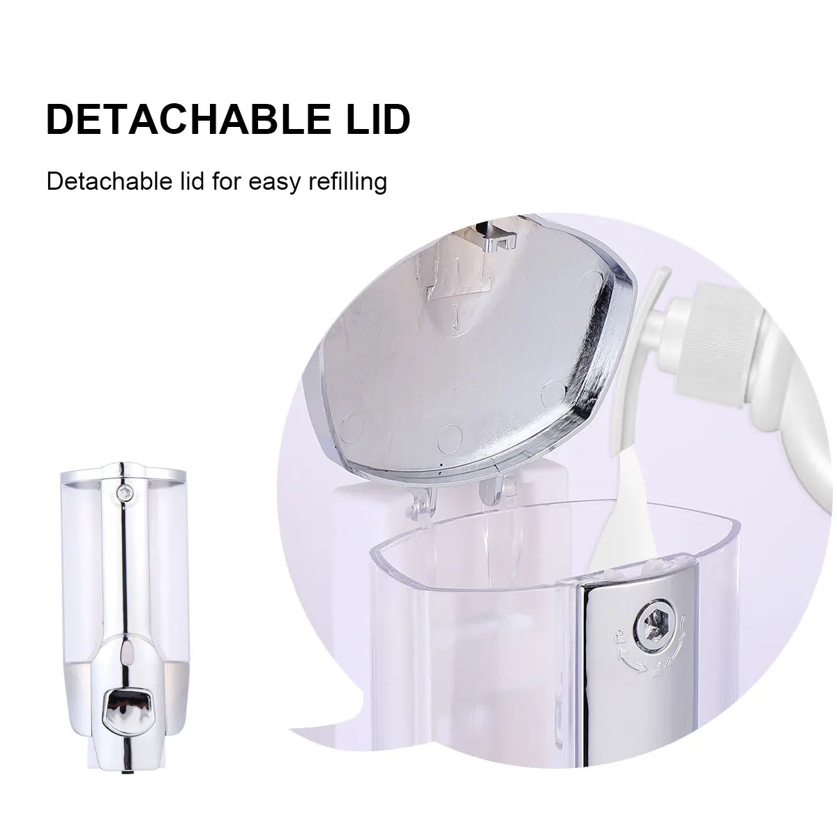 

1pc Wall-Mounted Soap Dispenser Refillable Eco-Friendly Liquid Soap Holder For Home Hotel Shampoo Conditioner Lotion