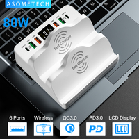 USB Charger Charging Station Quick Charge 3 Mutil USB C PD Fast Charger For iPhone 13 12 Samsung Huawei Xiaomi Wireless Charger