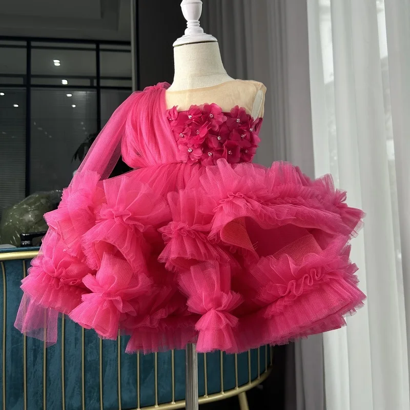 0-12 year old children\'s clothing sequin girl elegant evening dress bow mesh birthday ball fluffy girl princess skirt