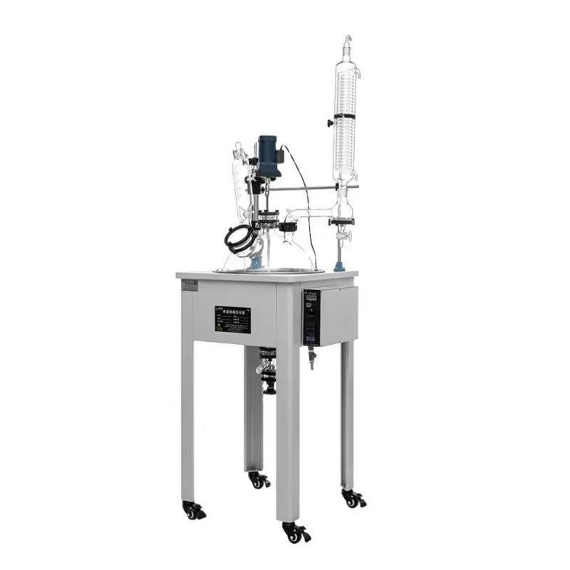 

10L Single Lined One Layer Reactor Borosilicate Lab Large Capacity Non Jacketed Chemical Reactor Kettle Agitator