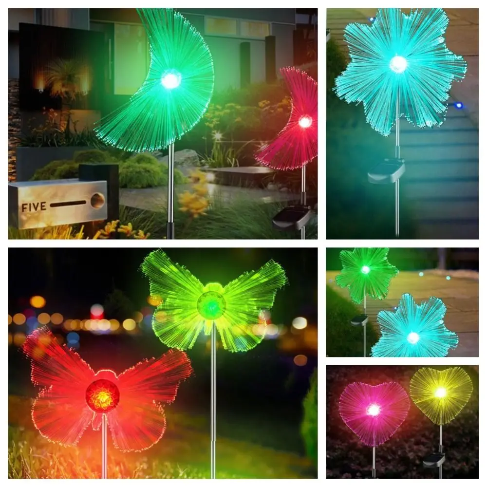 

Luminous Solar Fiber Optic Lamp Jellyfish Moon Solar Butterfly Floor Lamp Love LED Lawn Jellyfish Lamp Courtyard Decoration