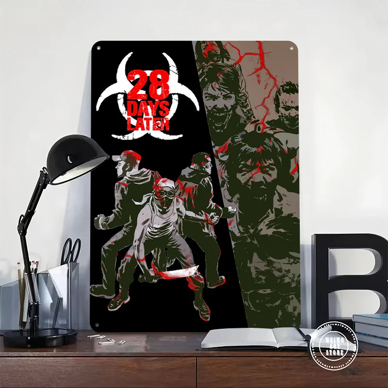 28 Days Later Movie 3D Texture Metal Poster Customized Wall Art Tin Sign Gift for Mancave Decoration Room Decorating Interior