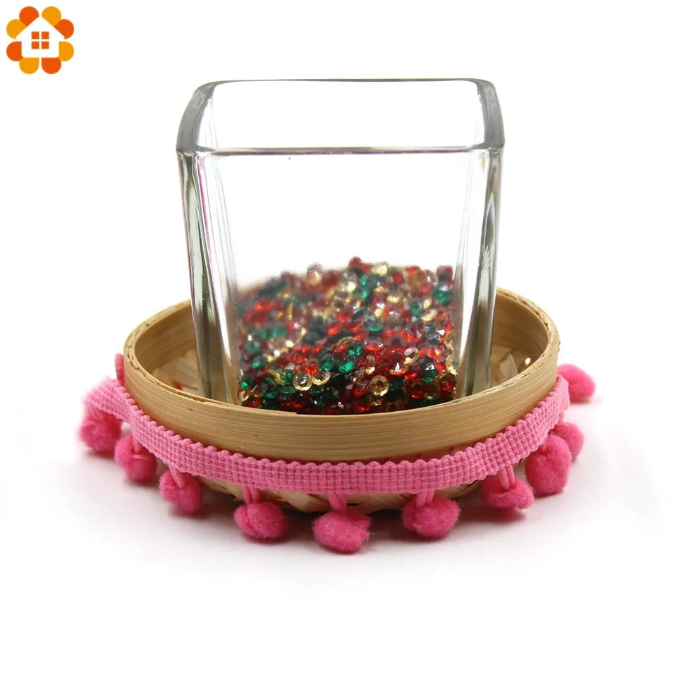 5Yards/Lot Hot Sale 10MM Pom Pom Trim Ball Fringe Ribbon DIY Sewing Accessory Lace 17 Colors For Home Party Decoration