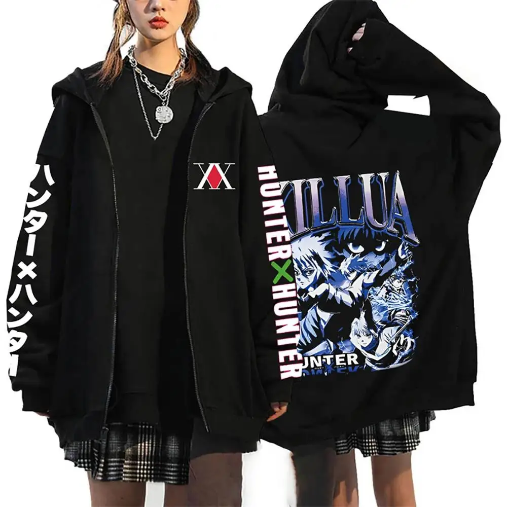 Anime Hunter X Hunter Killua Zoldyck Gon Print Hooded Men Women