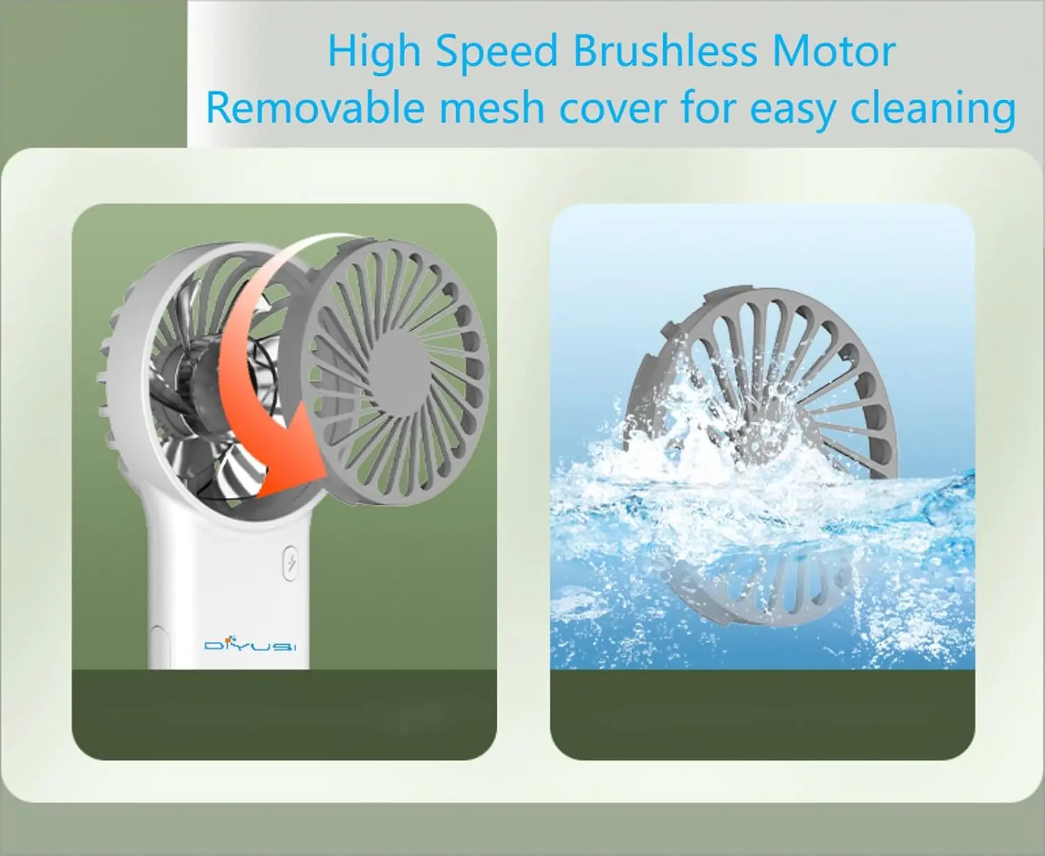 مروحة محمولة، مروحة صغيرة محمولة باليد، مروحة صغيرة قابلة للطي مع بطارية USB قابلة لإعادة الشحن بقدرة 2000 مللي أمبير في الساعة، مروحة رموش للفتيات، للسفر لـ Wo