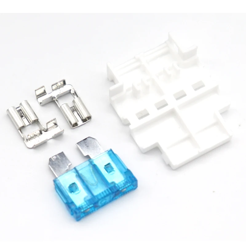 【5 Set】Auto Standard Middle Fuse Holder + Car Boat Truck ATC ATO Blade Fuse 1A 2A 3A 4A 5A 7.5A 10A 15A 20A 25 30 35 40 45 50A