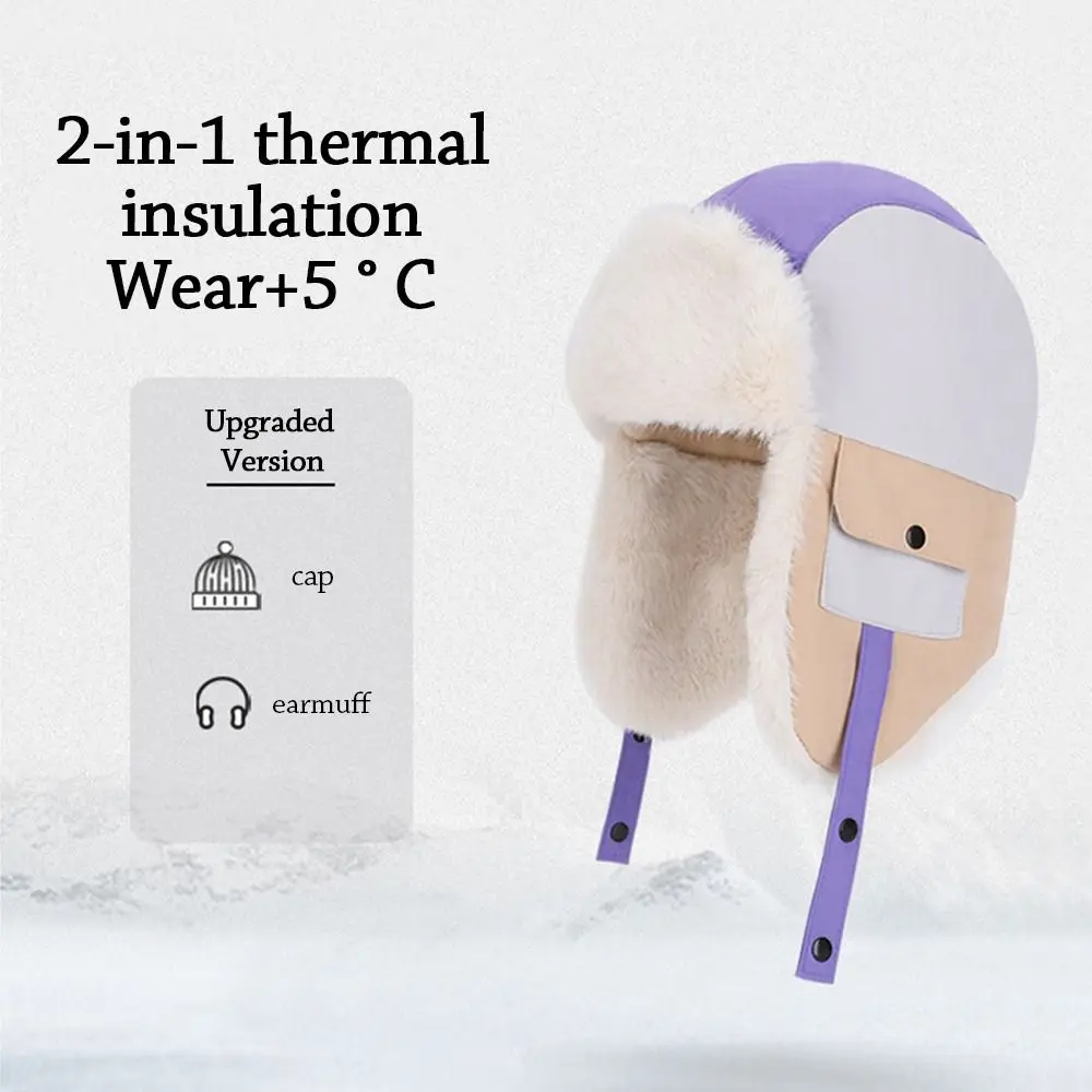 

Fashion Warm Children's Winter Hats Windproof Pilot Hat Cold Proof Thickening Earflap Cap Kids