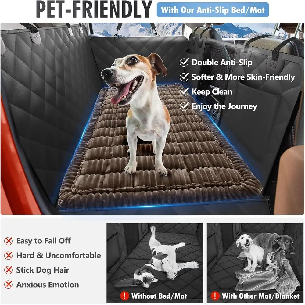 Extra Large Quilted Non-Slip Pet Mat for Car Back Seat, 59x27.5, Washable & Extendable
