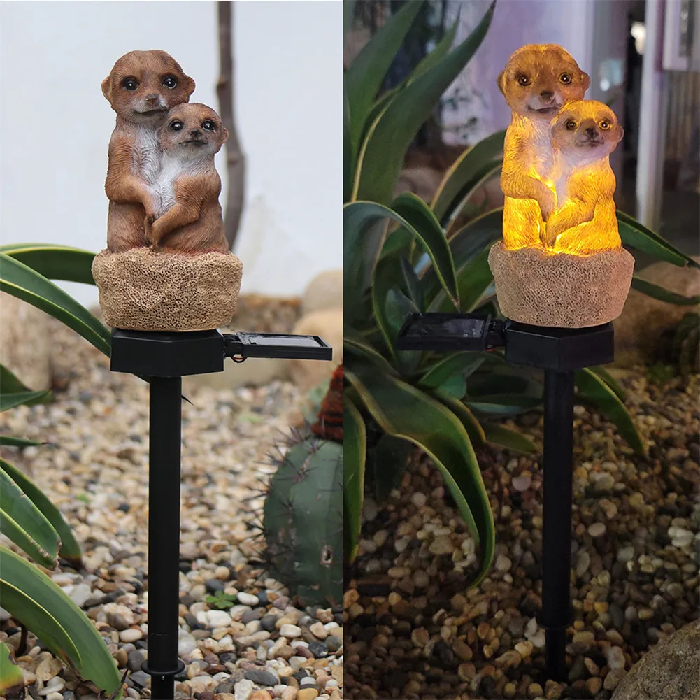 

Meerkat Solar Lamp For Garden Yard Lawn Outdoor Solar Lamp Post Resin Pp Solar Led Light Outdoor Garden Decoration Lamp