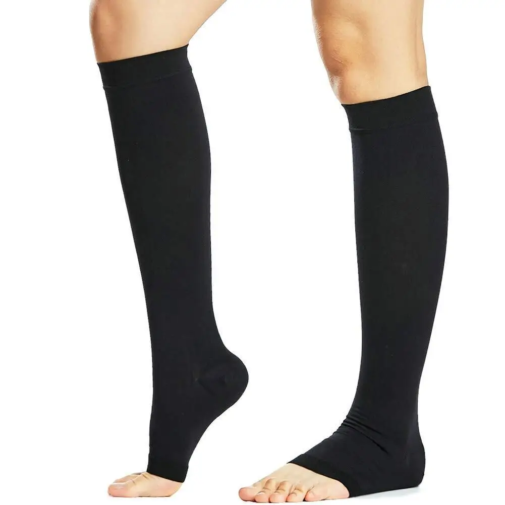 

1 Pair Open Toe Calf Compression Sleeve Women Men Calf Socks 20-30 mmHg Leg Support Compression Stockings Varicose Veins Edema