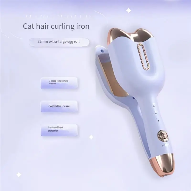 AB43-EU Plug 3-Speed Temperature Adjustable Large Roll Curling Iron 32Mm Women' S Intelligent Power Outage Egg Roll Curling Iron