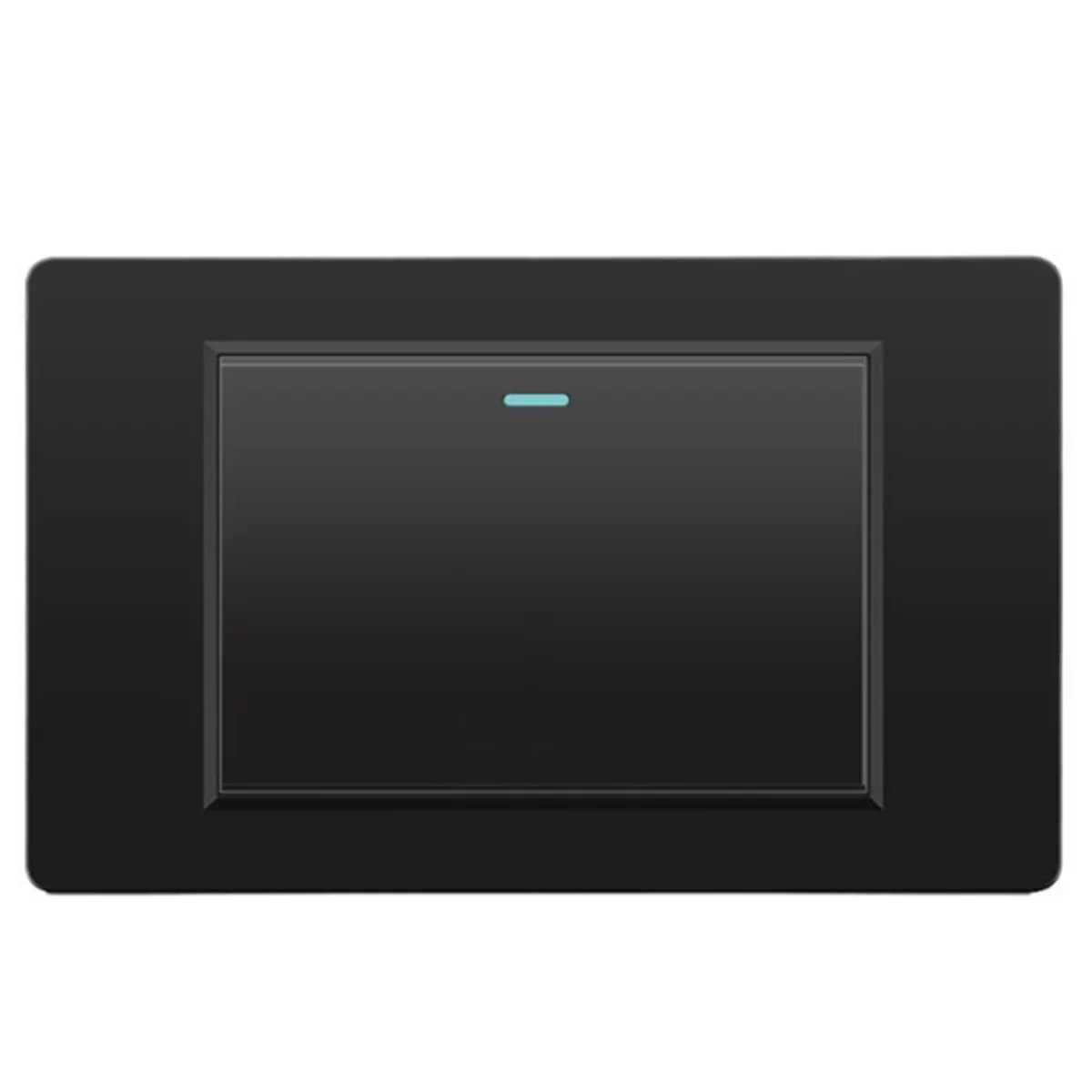 

A79G настенные электрические выключатели, выключатель света, 1 группа, 118 мм x 72 мм, панель из закаленного стекла, механический кнопочный переключатель, черный