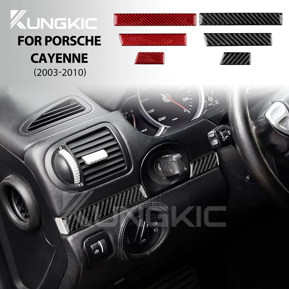 Pegatina de fibra de carbono suave para Porsche Cayenne, accesorios de decoración Interior de coche, 2003, 2004, 2005, 2006, 2007, 2008, 2009, 2010